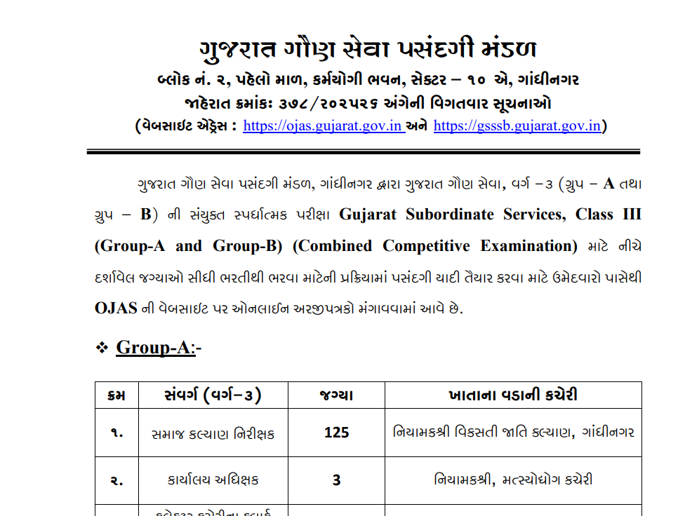 GSSSB CCE 2026 Recruitment: Apply for 5,370 Group A & B Vacancies | Full Details & Exam Pattern
